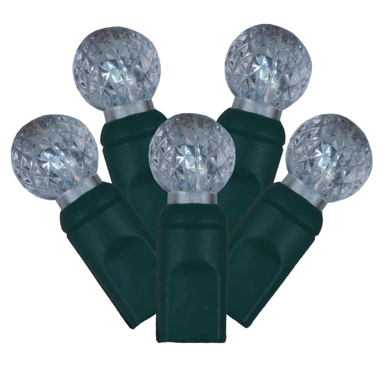1PK - 34Ft. LED String 100Lt. Cool White G12 Berry Lights Green Wire